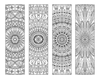 40 Mandala Coloring Bookmarks Printable — Color-Your-Own Sheet Set, Instant Download PDF