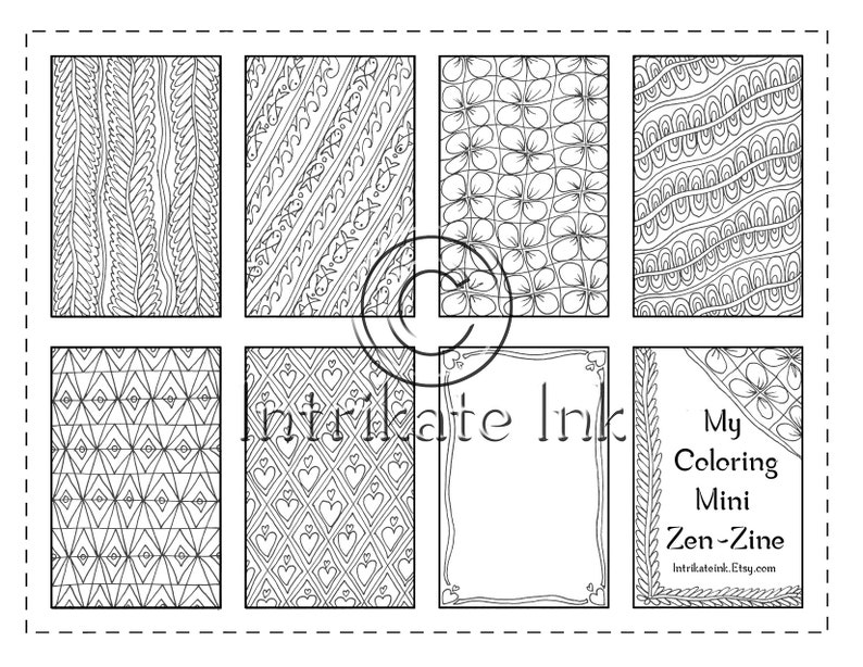 Download DIY Mini Zine Zentangle Colouring Book Instant Download | Etsy