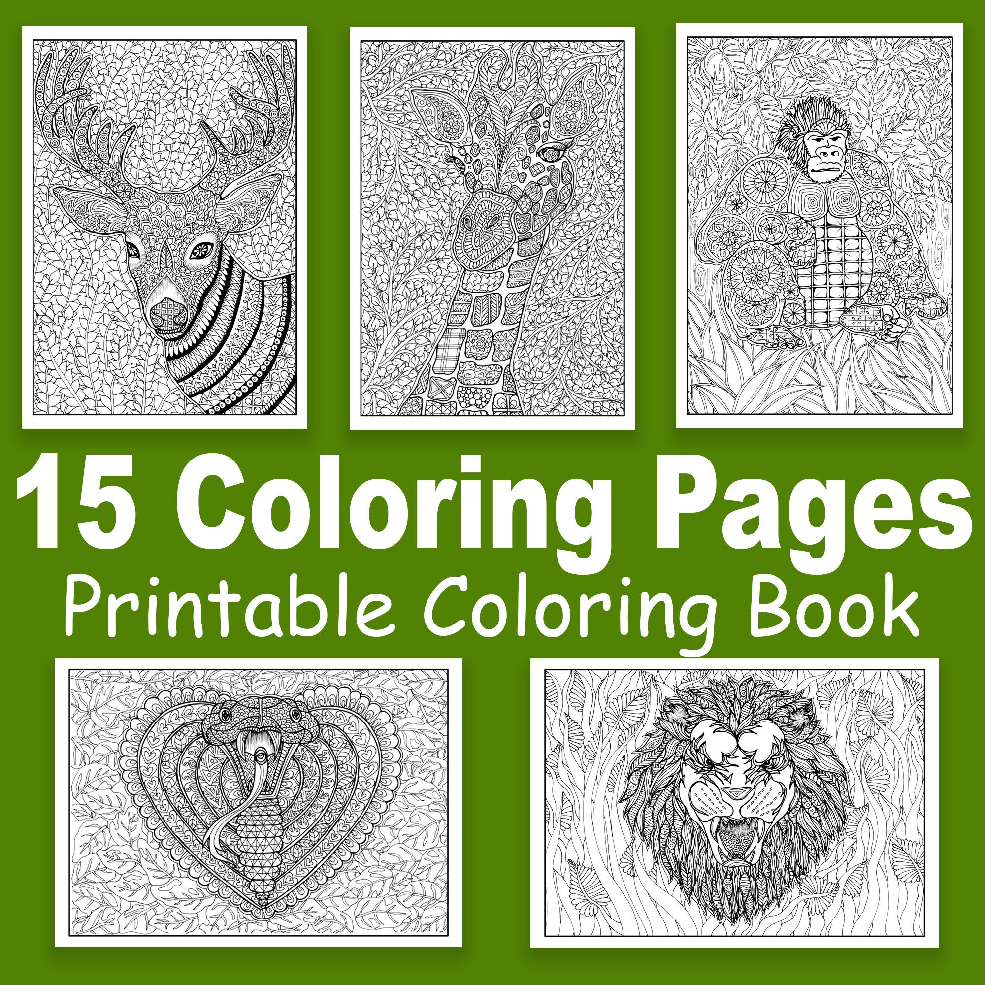 Download Wildlife Coloring Book Bird Animal Coloring Detailed And Etsy