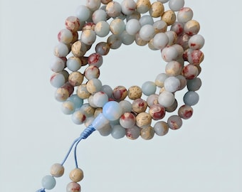 Imperial Jasper Mala Necklace – 108 Bead Meditation & Prayer Beads | Handcrafted in Nepal