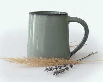 Handmade Ceramic Mug – Crafted in Nepal – 300 ml (10 oz) Pastel Turquoise