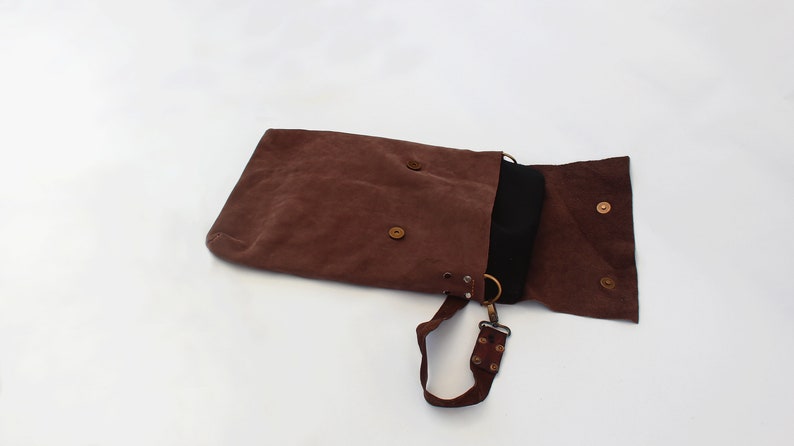 Laptop Sheath Leather Hip Bag For Lenovo Yoga Laptop Adventure Bag Handstiched and Designed Laptop holster