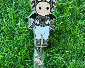 Spider Baby Badge Reel, ID Clip, ID Holder, Retractable Badge Reel, Nurse ID Holder, Badge Reel, Halloween, Halloween Badge Reel, Spider