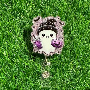 Vampire Ghost Badge Reel, ID Clip, ID Holder, Retractable Badge Reel, Nurse ID Holder, Badge Reel, Halloween Badge Reel, Vampire, Ghost