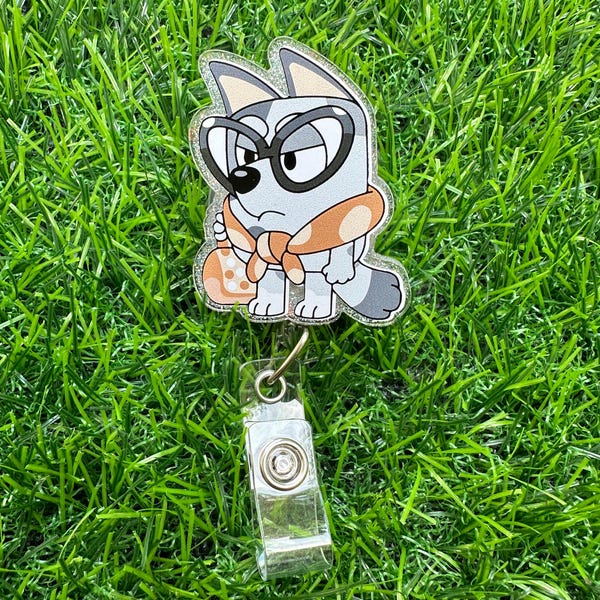 No Muffin Badge Reel, ID Clip, ID Holder, Retractable Badge Reel, Nurse ID Holder, Badge Reel, Nurse Badge Reel, Dog Reel