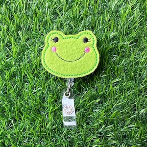 Frog Feltie, Frog Badge Reel, ID Clip, ID Holder, Retractable, Nurse ID Holder, Badge Reel, Green Frog Felties, Nurse Badge Reel, Frog