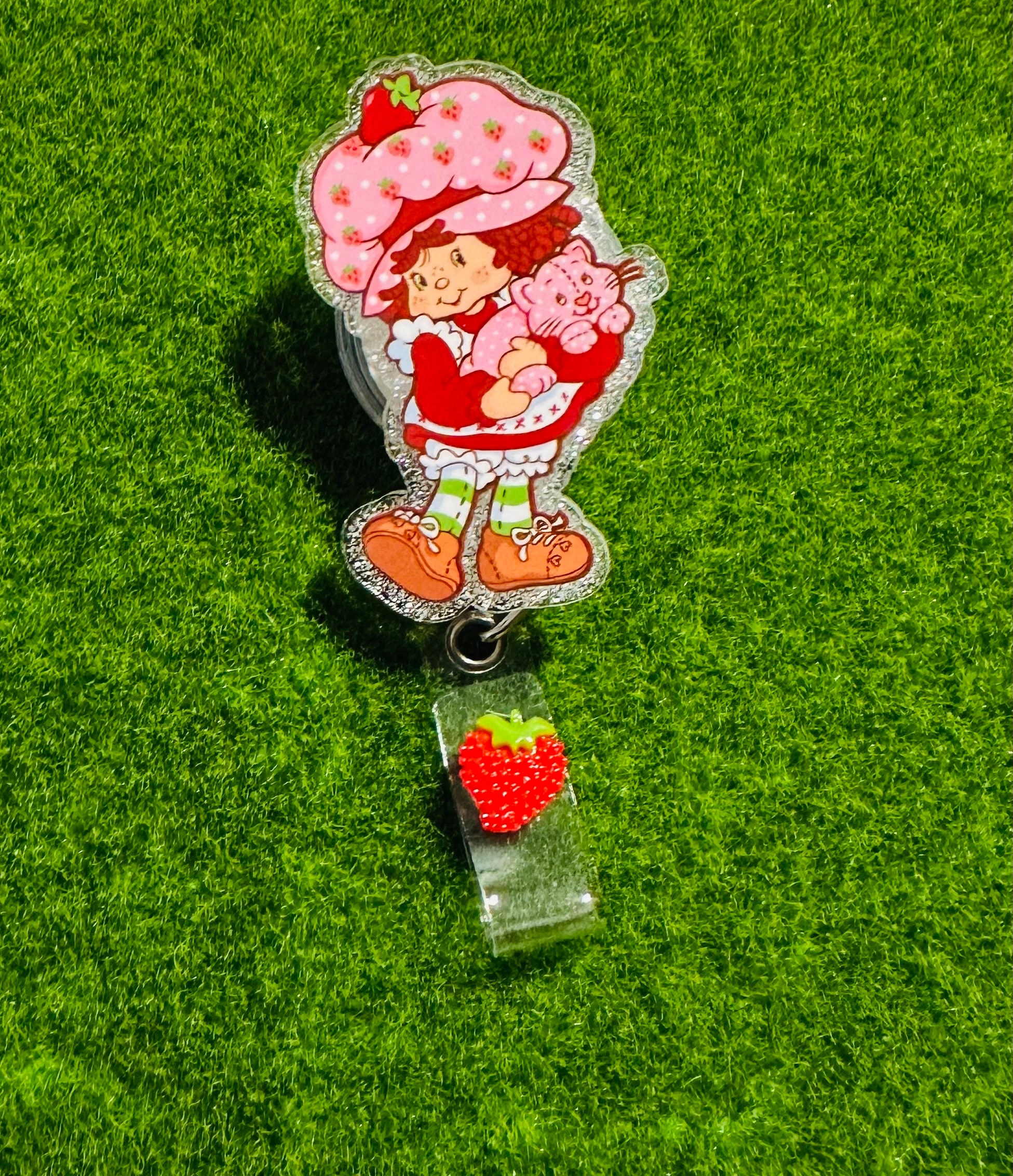 Cartoon Anime Badge Reel, ID Clip, ID Holder, Retractable Badge Reel, Nurse  ID Holder, Badge Reel, Strawberry Girl, Strawberry, Vintage Girl