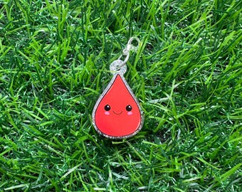 Badge Reel Charm, Badge Reel Accessory, Blood,  Phlebotomist Charm, Phlebotomist
