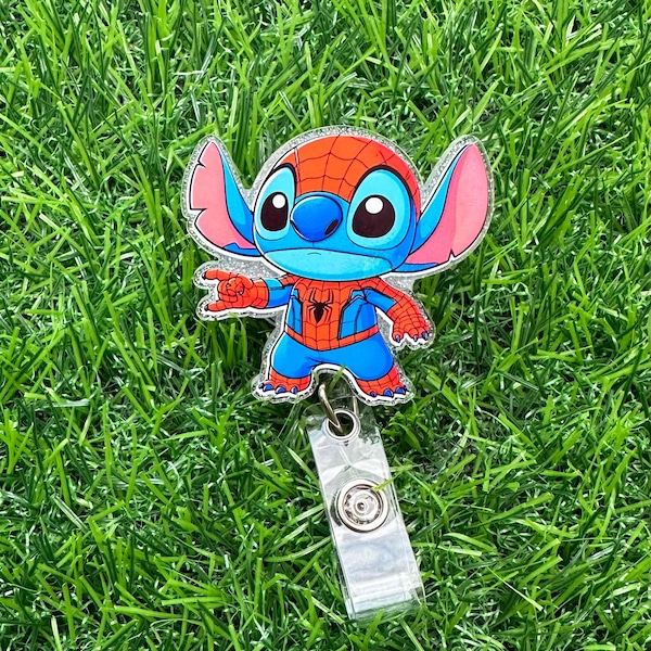 Blue Alien Badge Reel, ID Clip, ID Holder, Retractable Badge Reel, Nurse ID Holder, Badge Reel, Nurse Badge Reel, Spider