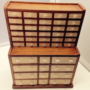 Miniature Handmade Wooden Apothecary Cabinet