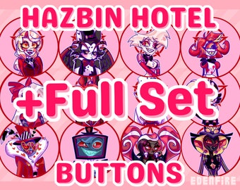 Full Set- Hazbin Hotel Buttons - [Misc.]