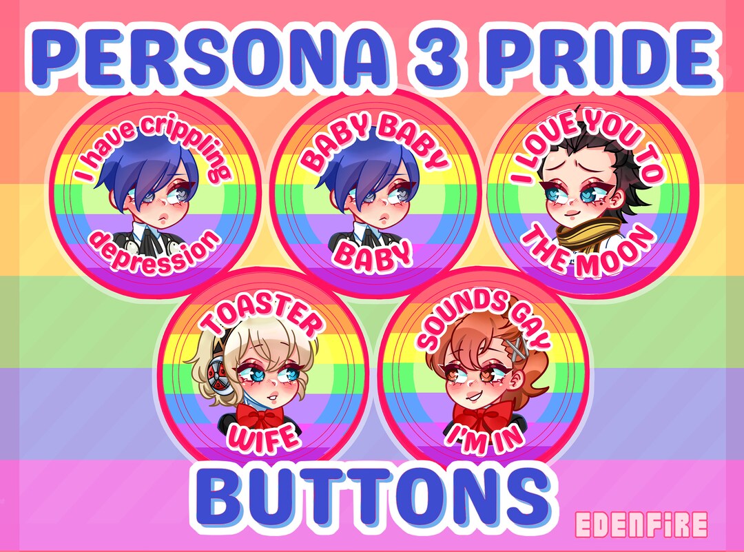 P3 Pride Buttons - [PERSONA 3] - Etsy