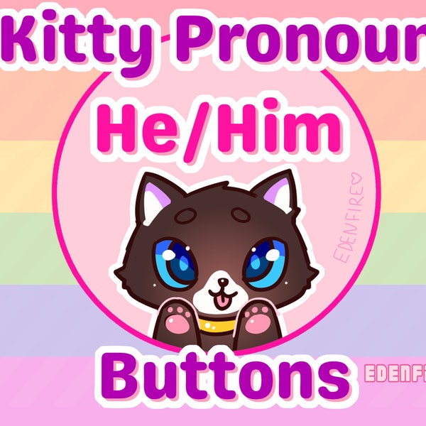 Kitty Pronoun Buttons - [PERSONA 5]