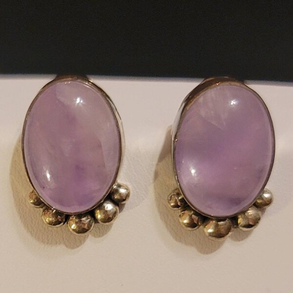 Amethyst sterling silver earrings  with raindrops absolutely beautiful, Veronica Yellowhorse Navajo Dine' February birthstone