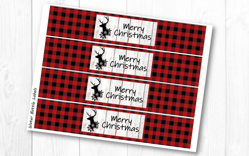 Printable Christmas Water Bottle Labels Multiple design - Etsy France