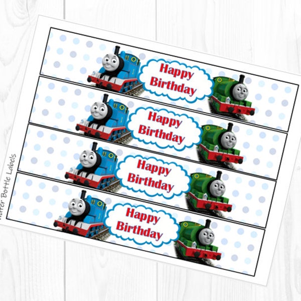 Printable Thomas the Train Birthday Water Bottle Labels