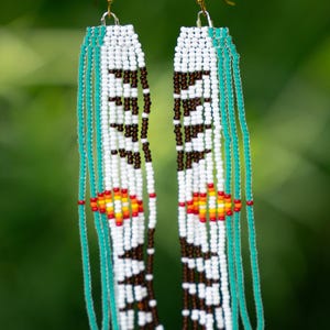 Fire and Sky Beaded Earrings