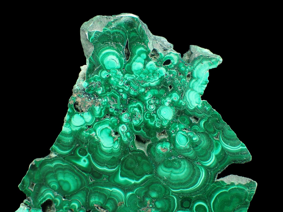 Polished Malachite Slice - Congo Mineral With Deep Green Bands - Etsy