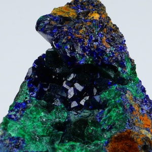 Azurite Malachite Specimen: Deep Blue Crystal Cluster, Liufengshan Mine