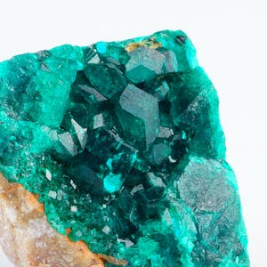 Vivid Green Dioptase Crystals on Matrix - Tantara Mine, DR Congo