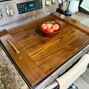 Solid Pine Wood Stove Cover | Farmhouse Decor| Wood Stove Top Cover | Gas Stove Cover| Electric Stove Cover |Stove noodles | Handmade