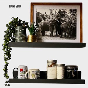 Solid Pine Floating Picture Ledge Shelf: Wall-Mounted Photo Display