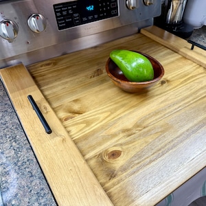 Solid Pine Wood Stove Cover | Mother’s gift | Wood Stove Top Cover | Gas Stove Cover| Electric Stove Cover |Stove noodles | Handmade |