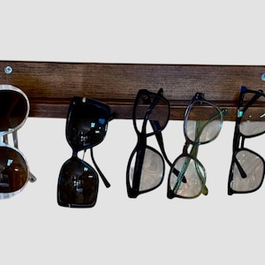 Solid Wood Glasses Display | Wooden Entryway Organizer | Sunglass Storage Shelf | Eyeglass Rack | Quality Wooden Hanging Shelf