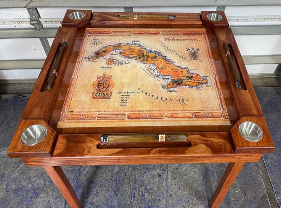 Wooden wood Domino Table cuba made in USA Etsy UK