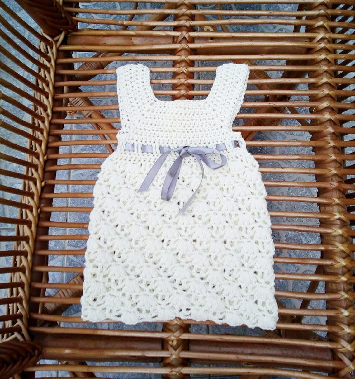 Cream crochet baby summer dress Crochet lace kids dress | Etsy