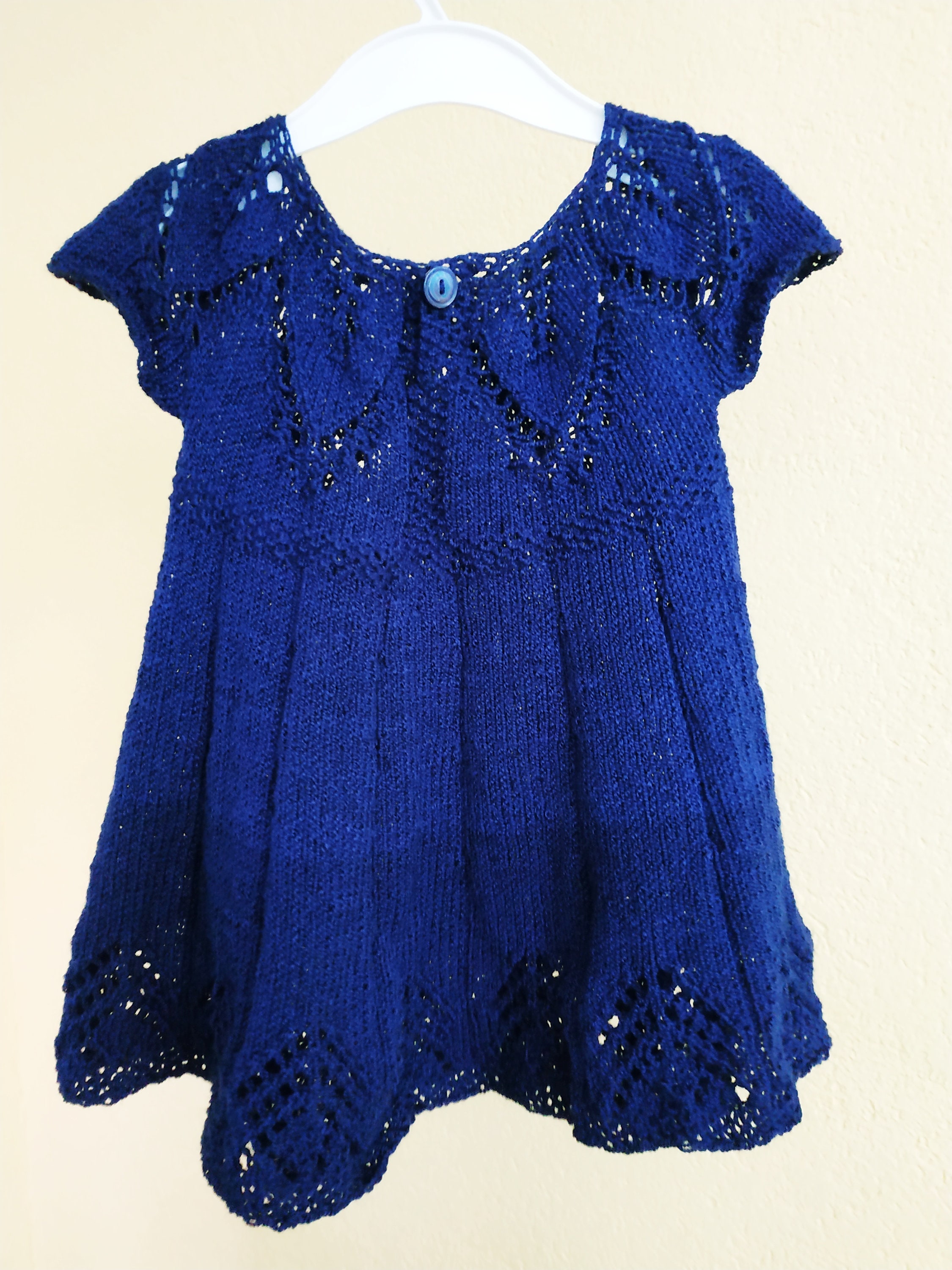 Blue baby dress Dark blue kids dress Short sleeve girl Etsy