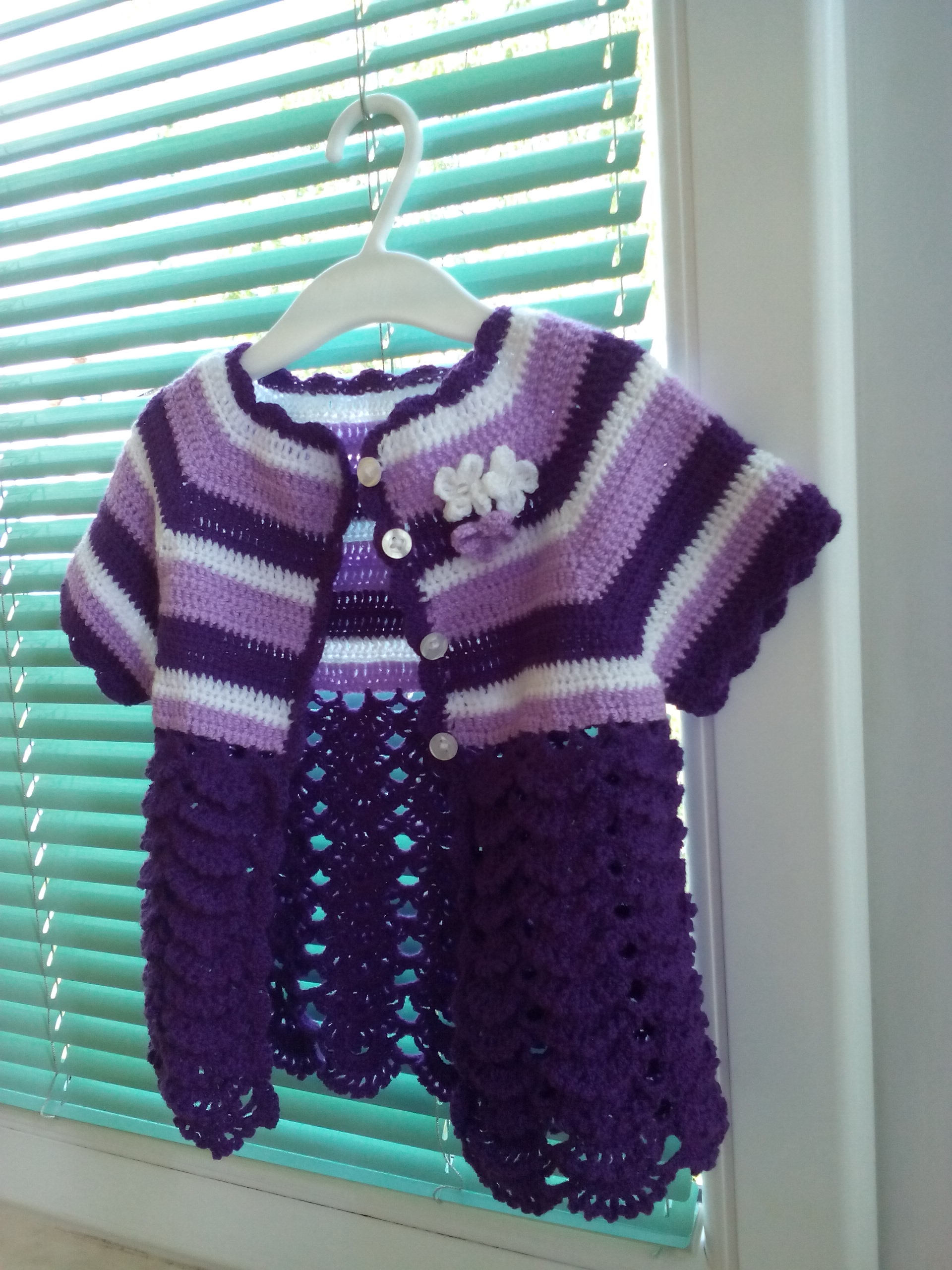 Purple crochet girls sweater Purple ruffle kids jacket Etsy