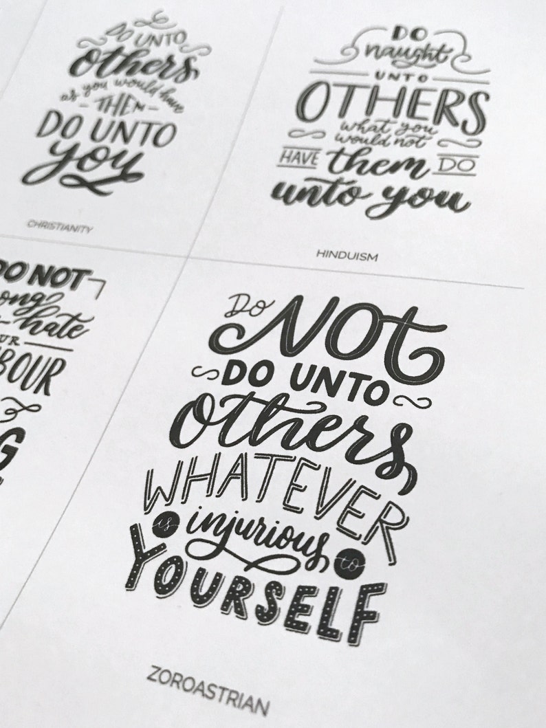 The Golden Rule Print Wall Hanging Wall Decor Hand Lettered Etsy