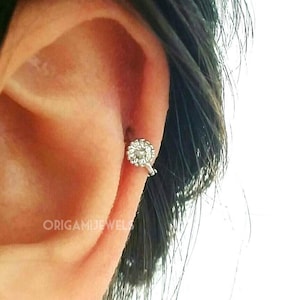 Tiny Simple Cartilage Hoop • Silver Forward Helix Piercing Ring • 5mm Tragus Earring • Small Huggie Piercing • Circle Tragus Endless Hoop