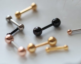 VERKOOP | Tiny Ball Oorbellen • Threadless Kraakbeen Threadless Pushback • Black Ball Tragus Stud • Zilveren Labret Labrets • Gold Conch Flat Back