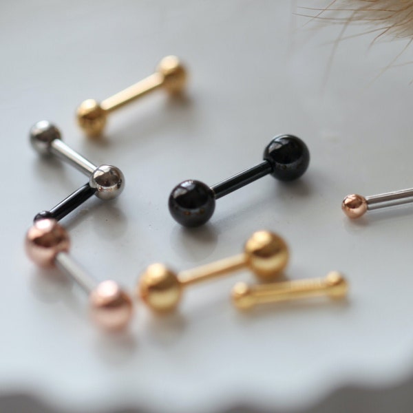 SALE | Tiny Ball Earrings • Threadless Cartilage Threadless Pushback • Black Ball Tragus Stud • Silver Labret Labrets • Gold Conch Flat Back