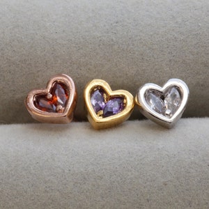 Purple Heart Cartilage Earring • Conch Heart Threadless • Jan Feb Apr Birthstone Birthday Gift • Valentines For Her • Bold Heart Labret Stud