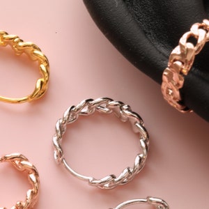 Twist Kette Conch Ohrringe • Y2K Silber Clicker Creolen • Schlichte Gold Lobe Creolen • Rosé Gold Knorpel Piercing Ringe