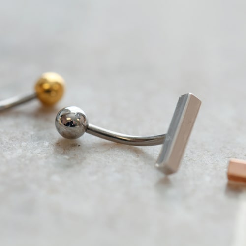NEW Small Bar Navel Ring Floating Belly Ring Dainty Bar Etsy Australia