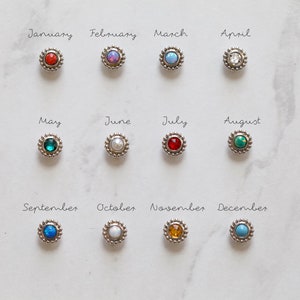 Birthstone Tragus Earring Daith Conch Earring Silver Cartilage Barbell Rainbow Opal Forward Helix Stud Trendy Birthday Gift Medusa image 5