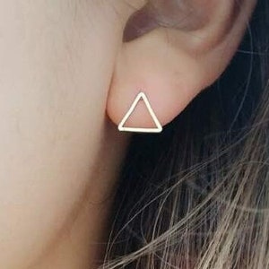 Triangle Earrings • Simple Studs • Simple Silver Triangle Earrings • Simple Gold Earrings • Minimalist Earrings • Geometric Earring Studs