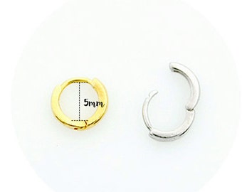 Tiny Cartilage Hoop • 5mm Silver Cartilage Hoop • Gifts for Her • Tragus Piercing • Gold Hoop Earring • Simple Daily Hoop • Huggie Snug Ring