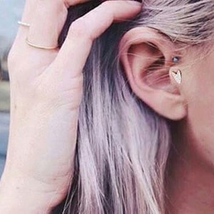 Stone Pave Heart Tragus Earring • Simple Cartilage Pushback • Threadless Labret • Heart Stud Screwback • Silver Conch Earring • Helix Studs