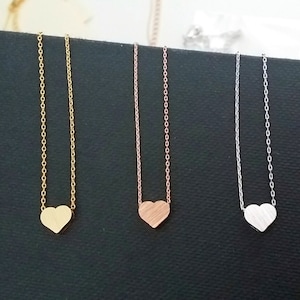 Small Heart Necklace Collarbone Initial Necklace Tiny Pendant Minimalist Jewelry Dainty Gold Necklace Mothers Day Bridesmaids Gift image 6