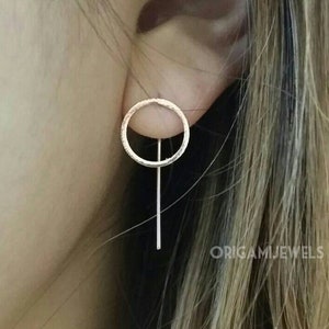 Circle Earrings Simple Drop Earrings Simple Silver Circle Earrings Simple Gold Studs Minimalist Earrings Gold Round Earrings Hoop image 1