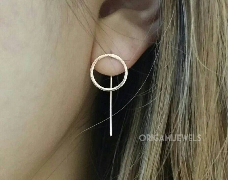 Circle Earrings Simple Drop Earrings Simple Silver Circle Earrings Simple Gold Studs Minimalist Earrings Gold Round Earrings Hoop image 1