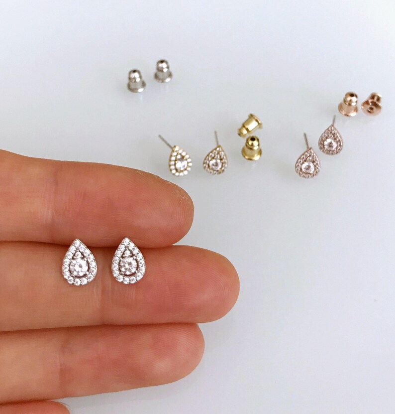 Teardrop Jewelry Set Teardrop Stud Earrings Elegant Jewelry Etsy