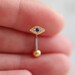 Evil Eye Belly Button Ring, floating navel ring, dainty belly ring, unique belly ring, small belly ring, belly piercing modern naval jewelry 
