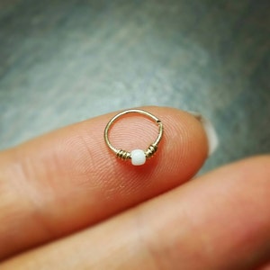 14k Gold Filled Tiny Cartilage Earring • Helix Piercing • Nose Hoop • Tragus Earring • Hoop Piercing • Snug Hoop • Endless Hoop • Nose Ring