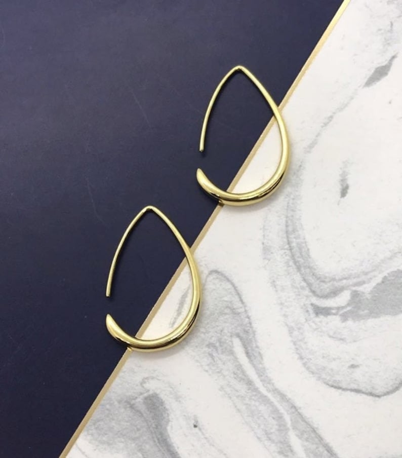 Teardrop Hoops Fashion Earrings Wire Hoops Nice Bridesmaids Etsy